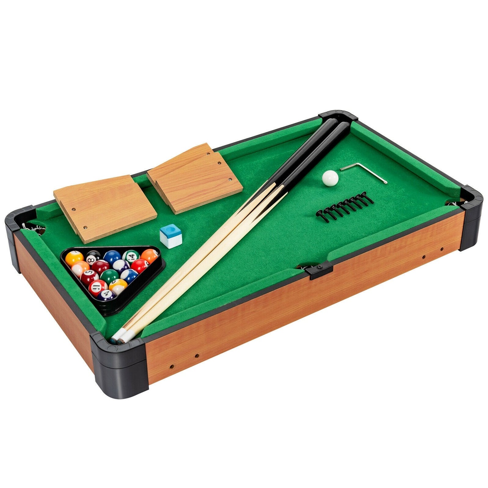 24” Mini Tabletop Pool Table Set Indoor Billiards Table with Accessori ...