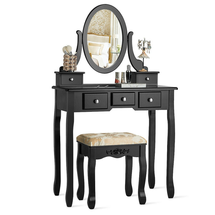 Vanity Make Up Table Set Dressing Table Set with 5 Drawers