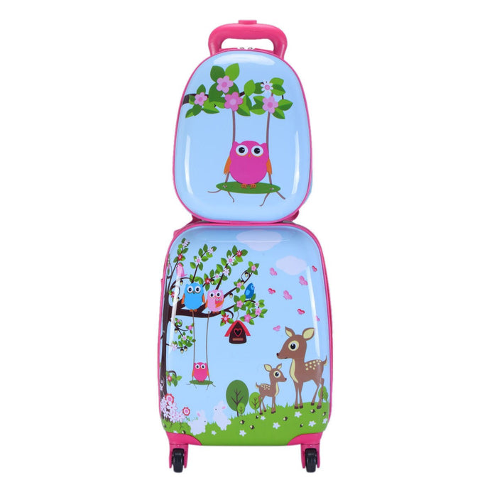 Children's Animal print ABS Trolley Suitcase and Backpack Luggage