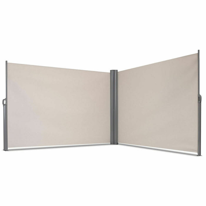 237" x 71" Patio Retractable Double Folding Side Awning Screen Divider