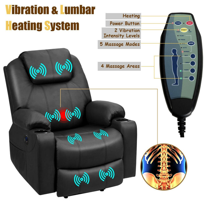 Electric Power Lift Leather Massage Sofa