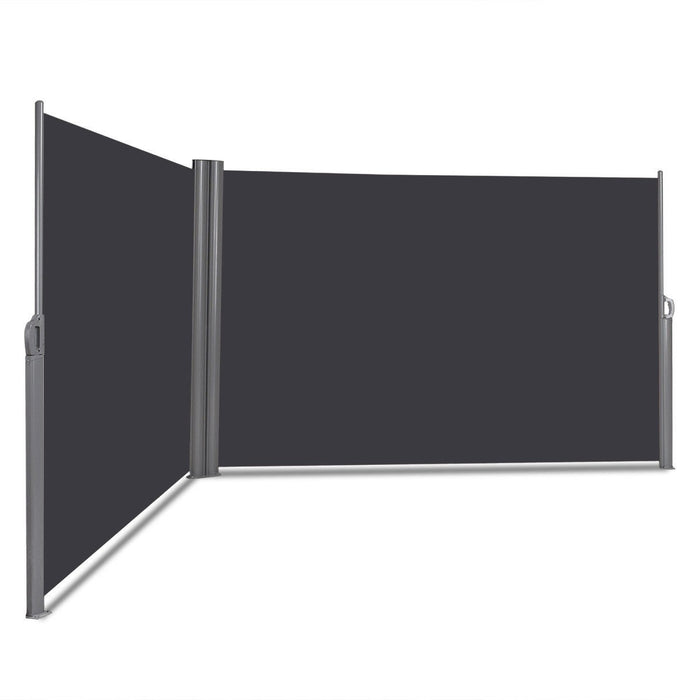 237" x 63" Patio Retractable Double Folding Side Awning Screen Divider