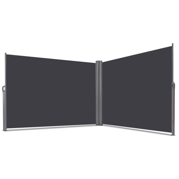 237" x 63" Patio Retractable Double Folding Side Awning Screen Divider