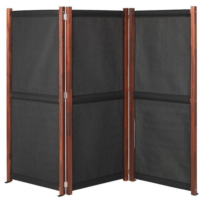 SLÄTTÖ Privacy screen, outdoor, black/brown stained 211x170 cm