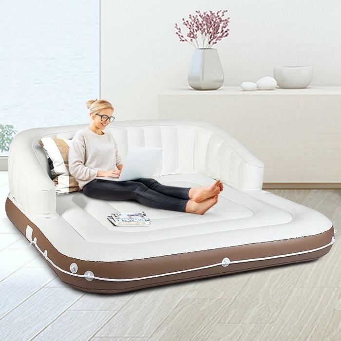 Inflatable Pool Lounger with Sun Canopy