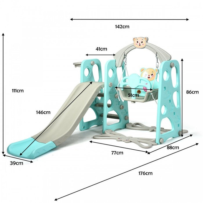 3 in 1 Toddler Climber and Swing Set Slide Playset