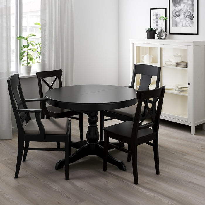 INGATORP Extendable table, black110/155 cm