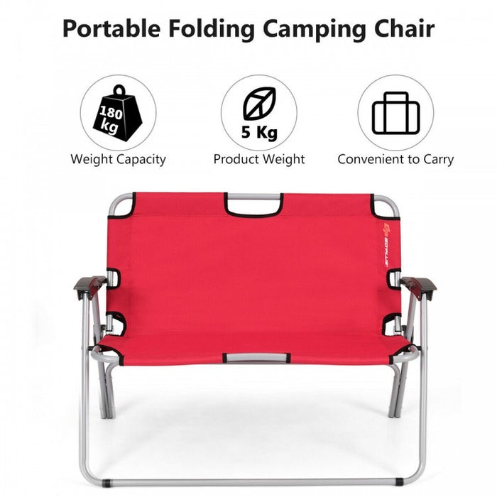 Outdoor Love Seat Folding Camping Armchair Lounger Portable