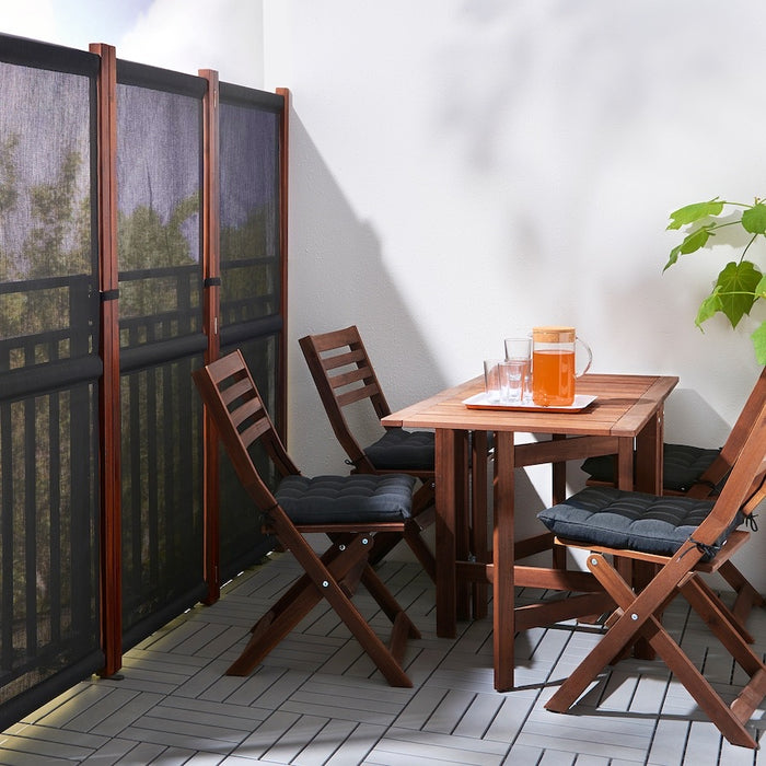 SLÄTTÖ Privacy screen, outdoor, black/brown stained 211x170 cm