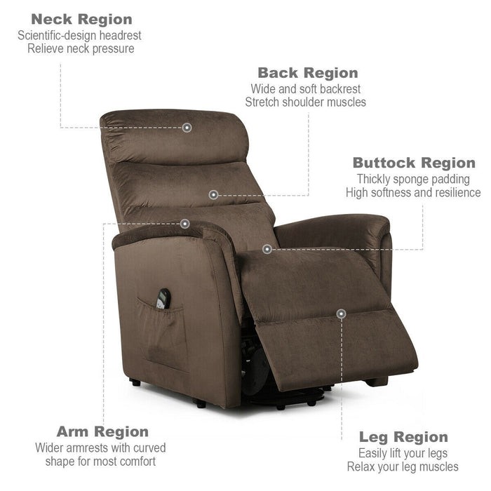 Power Lift Recliner Massage Chair with Warm Fabric