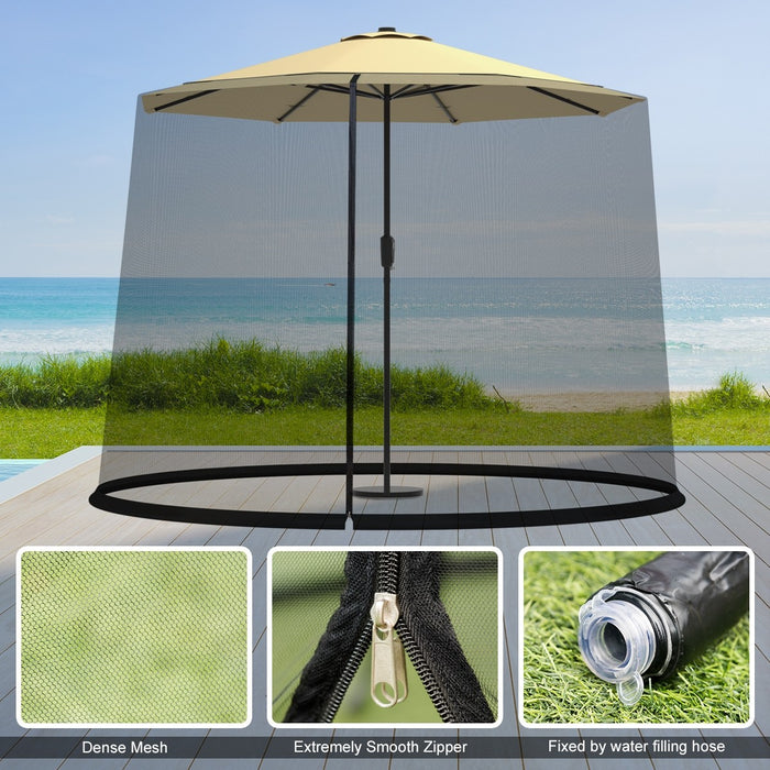 9' to 10' Outdoor Umbrella Table Screen Mosquito Bug Insect Net