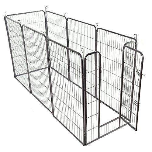 48" 8 Panel Metal Pet Puppy Dog Kennel Fence Playpen Dog cage