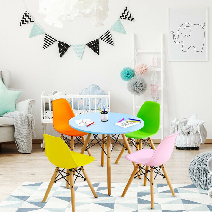 Kids Colorful Pastel Set with 4 Armless Chairs