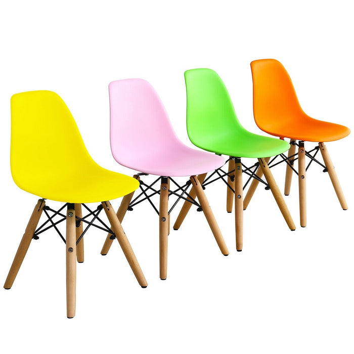 Kids Colorful Pastel Set with 4 Armless Chairs