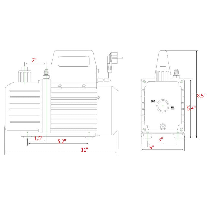 4CFM 1/3HP Air Vacuum Pump HVAC Refrigeration Kit AC Manifold Gauge Set R134