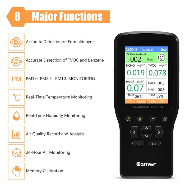 Air Quality Monitor Detector Accurate Testing Formaldehyde