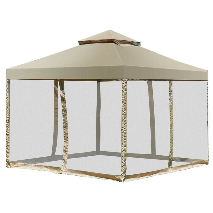 Outdoor 2-Tier 10' x 10' Screw-free Structure Shelter Gazebo Canopy