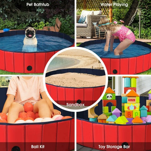 55" Foldable Dog Pet Pool-Red