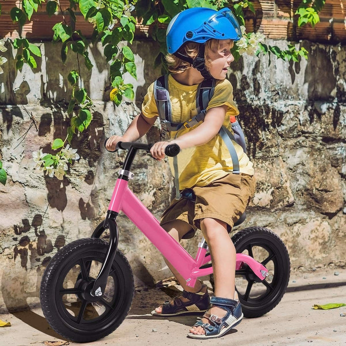 Black/Pink/Blue 12" Balance Kids No-Pedal Learning Bicycle