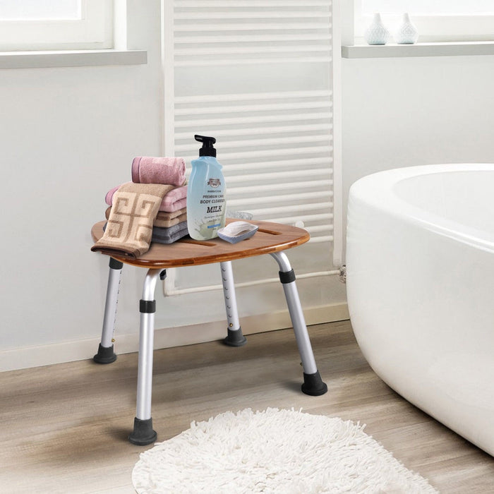 Shower Bath Chair 6 Adjustable Height Non-Slip Bathtub Stool