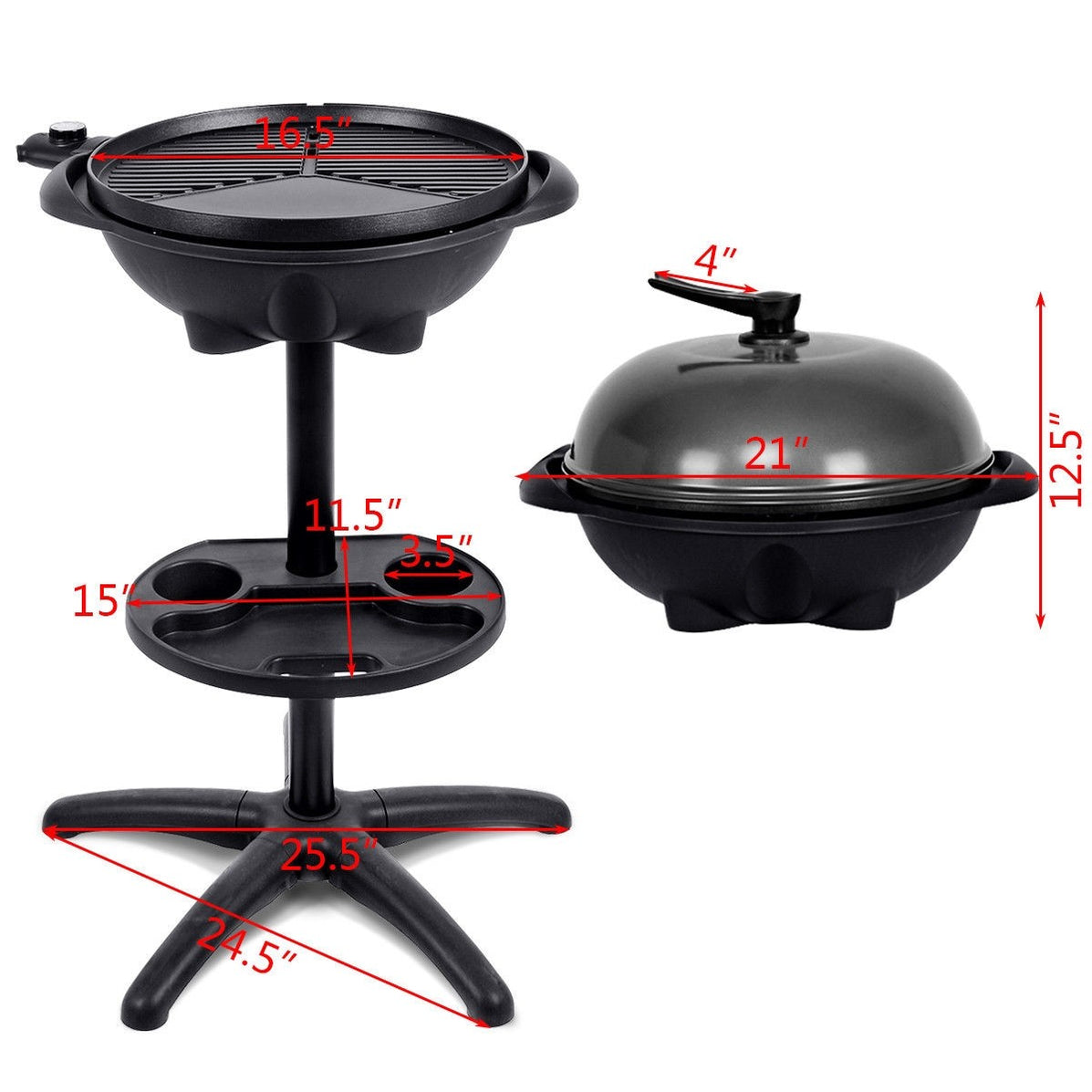 1350 W Outdoor Electric BBQ Grill with Removable Stand — Adunnis & CO ltd